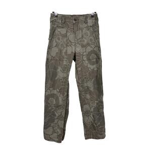 Anthropologie Pilcro Pants Womens 25 Olive Green Wanderer Utility Floral Cargo